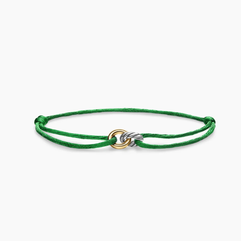 David Yurman Classic Cable Collection Bracelet—Gold with Pink Cord