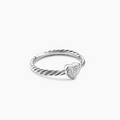 Silver Heart-Shaped Twisted Ring – Adjustable Stackable Ring for Women, Exquisite and Minimalist Promise Gift