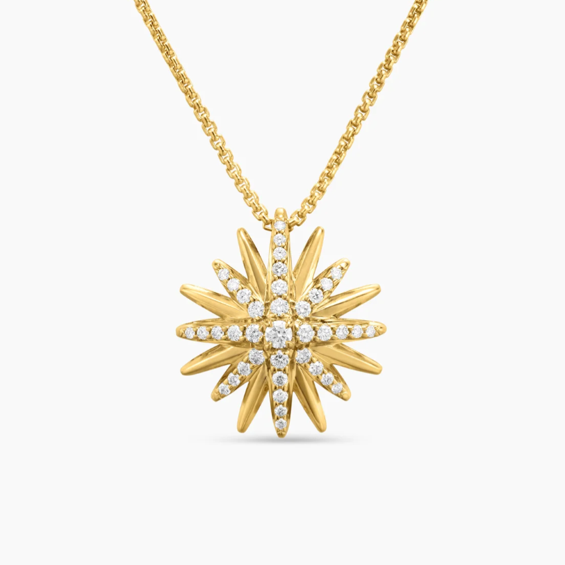 David Yurman Starburst Pendant Necklace — Gold, Luxury Women's Jewelry