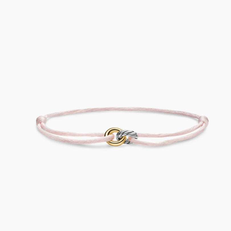 David Yurman Classic Cable Collection Bracelet—Gold with Pink Cord
