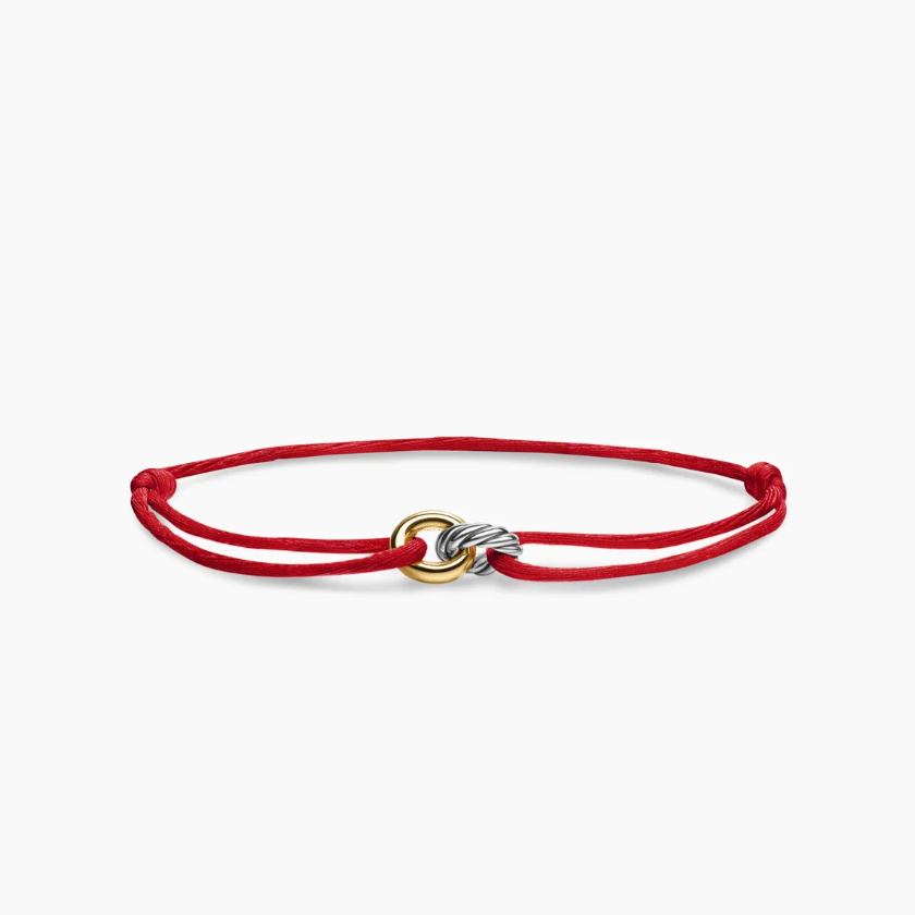 David Yurman Classic Cable Bracelet—gold, with a yellow cord.