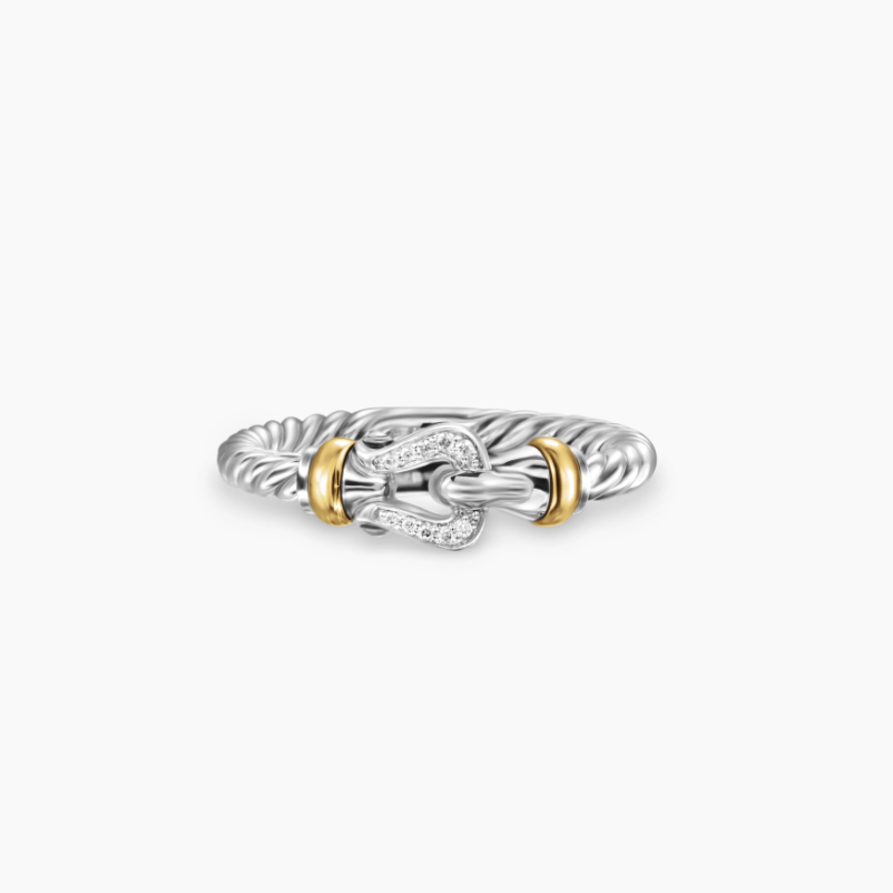 David Yurman Cable Collectibles Horseshoe Ring — Silver Horseshoe-Shaped Band