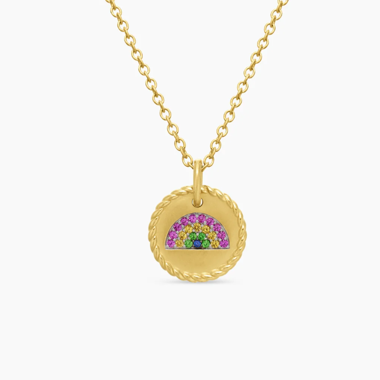 David Yurman Cable Collectibles Rainbow Round Pendant Necklace – Luxury Gold Jewelry for Women