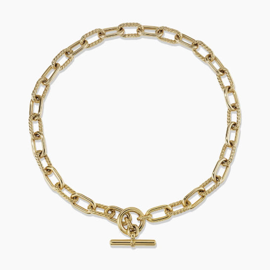 David Yurman Sculpted Cable Link Collection Necklace—an exquisite gold jewelry piece.