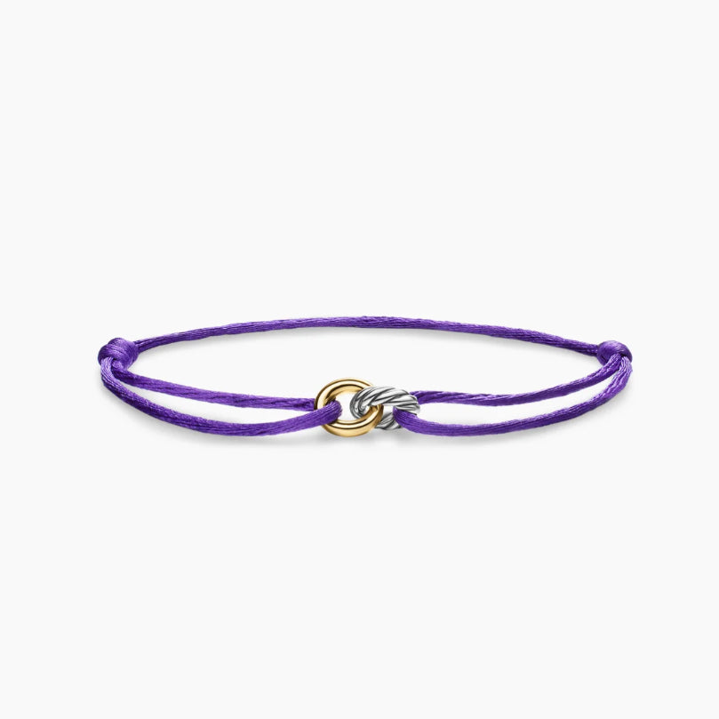 David Yurman Classic Cable Collection Bracelet—Gold with Pink Cord