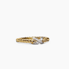 David Yurman Petite X Ring — Stackable ring with a twisted yellow gold band