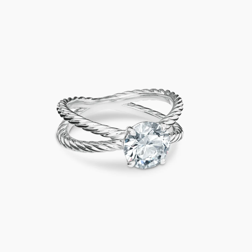 David Yurman Cable Collection Interwoven Design Engagement Ring — Silver