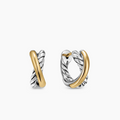 David Yurman Crossover Collection Three-Row Huggie Hoop Earrings in Yellow Gold