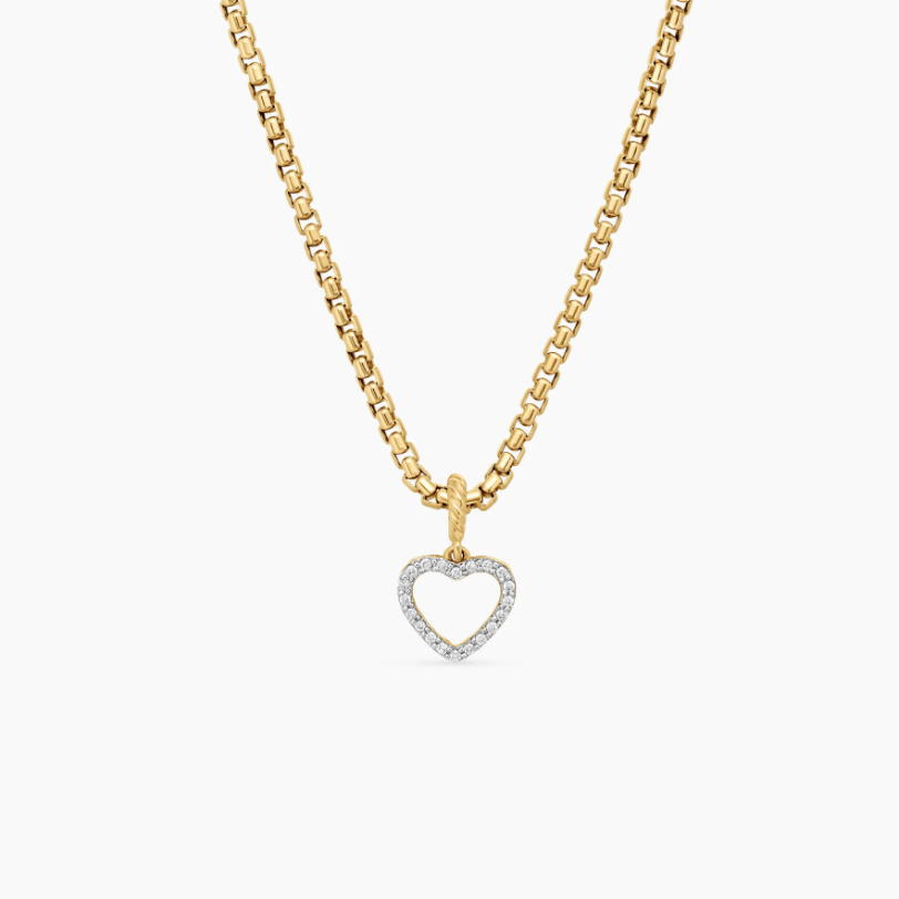 David Yurman Cable Collectibles Collection Gold Open-Heart Pendant Necklace