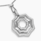 David Yurman Zig Zag Stax Platinum Pendant Necklace