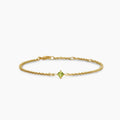 David Yurman Cable Spira Collection Gold and Peridot Bracelet
