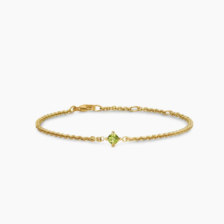 David Yurman Cable Spira Collection Gold and Peridot Bracelet