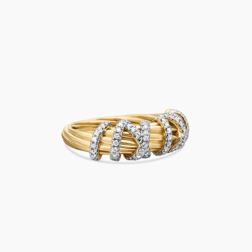 David Yurman Crossover Collection Ring — Yellow Gold Stackable Ring