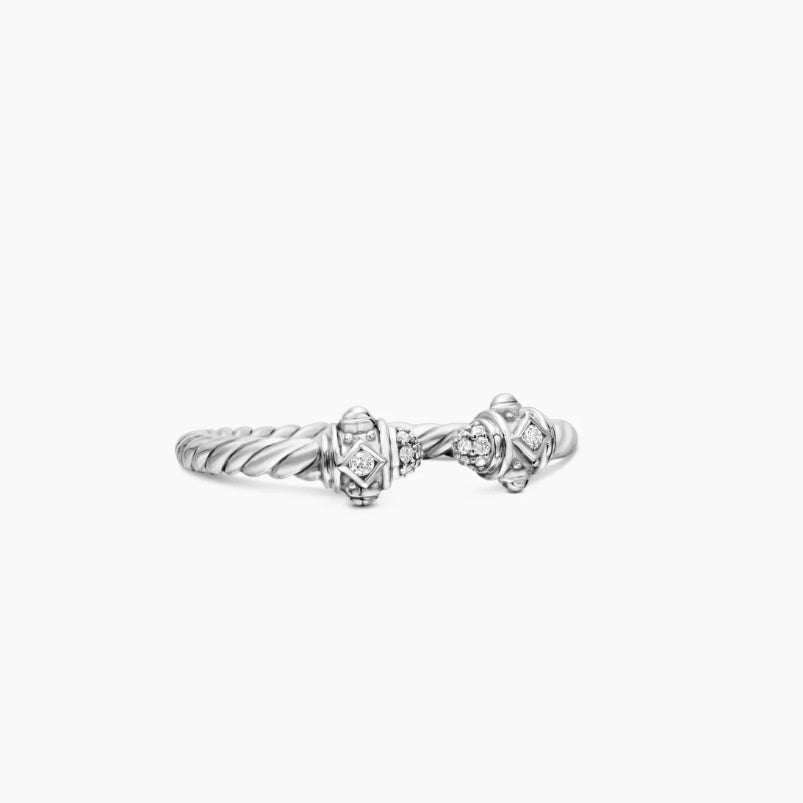 David Yurman Renaissance Cable Ring — Silver Twisted Open-Band Ring
