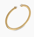 David Yurman Classic Cablespira Gold Open Cuff Bracelet