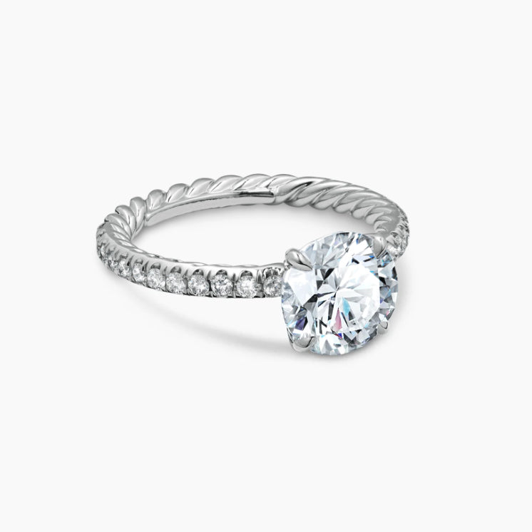 David Yurman Cable Pavé Collection Ring—Platinum Cable-Motif Engagement Ring