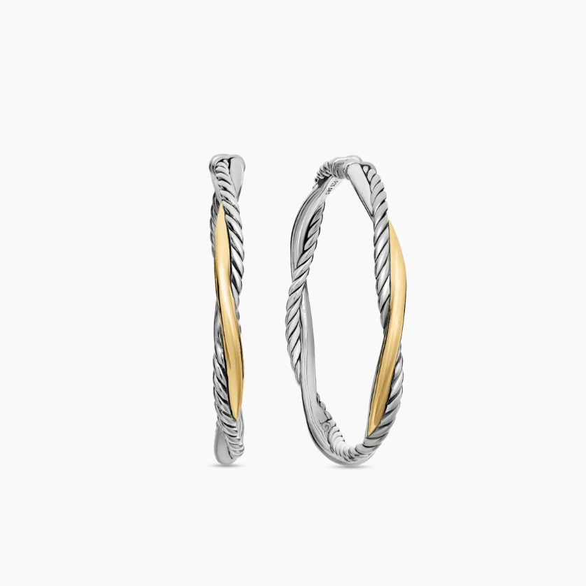David Yurman Infinity Collection and Gold Hoop Earrings
