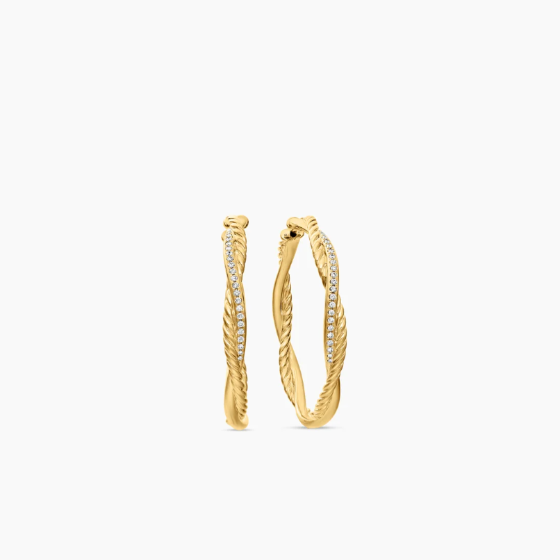 David Yurman Infinity Collection Gold Hoop Earrings