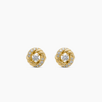 David Yurman Petite Infinity Collection Gold Stud Earrings