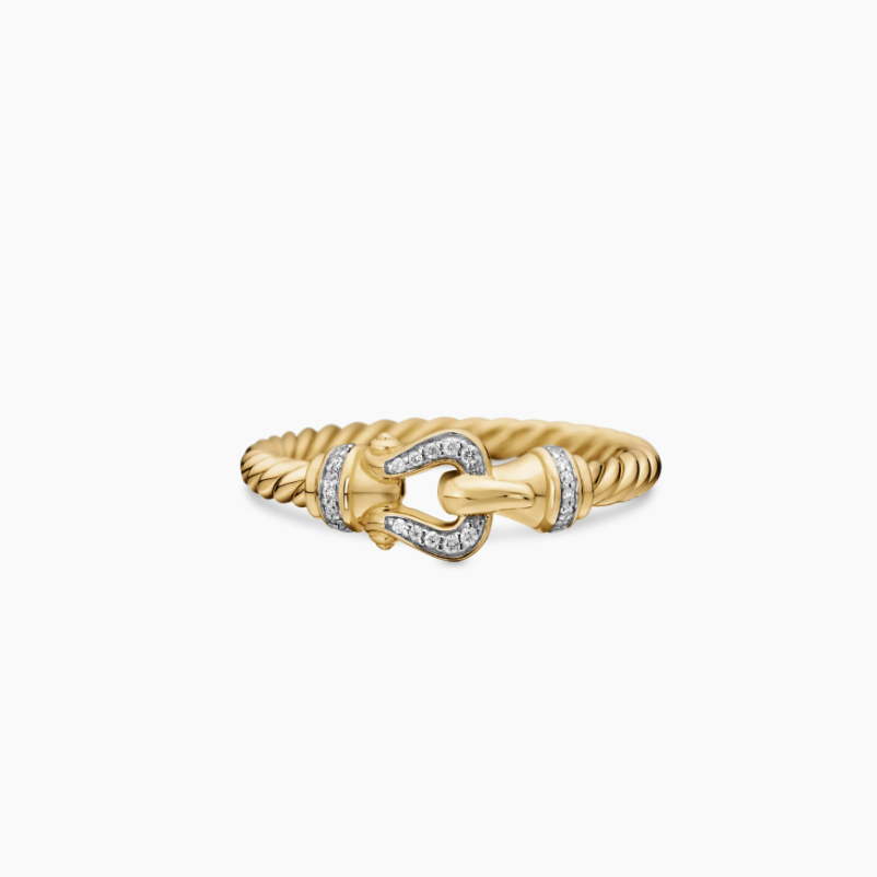 David Yurman Cable Collectibles Clasp Ring — Gold Horseshoe Ring