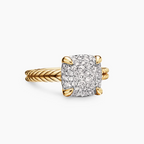 David Yurman Chatelaine Ring — Gold cocktail ring with signature cable motif band.