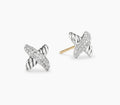 David Yurman DY Crossover X Collection Stud Earrings – Silver Studs