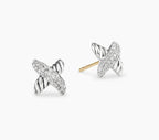 David Yurman DY Crossover X Collection Stud Earrings – Silver Studs