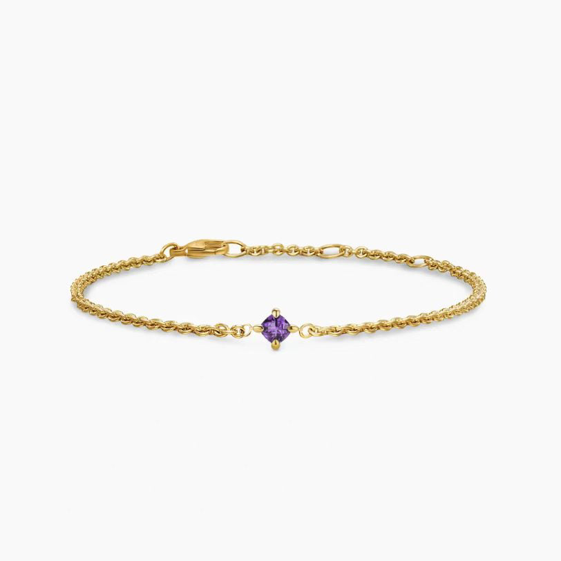David Yurman Cable Spira Gold and Amethyst Bracelet
