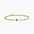 David Yurman Cable Spira Gold and Amethyst Bracelet