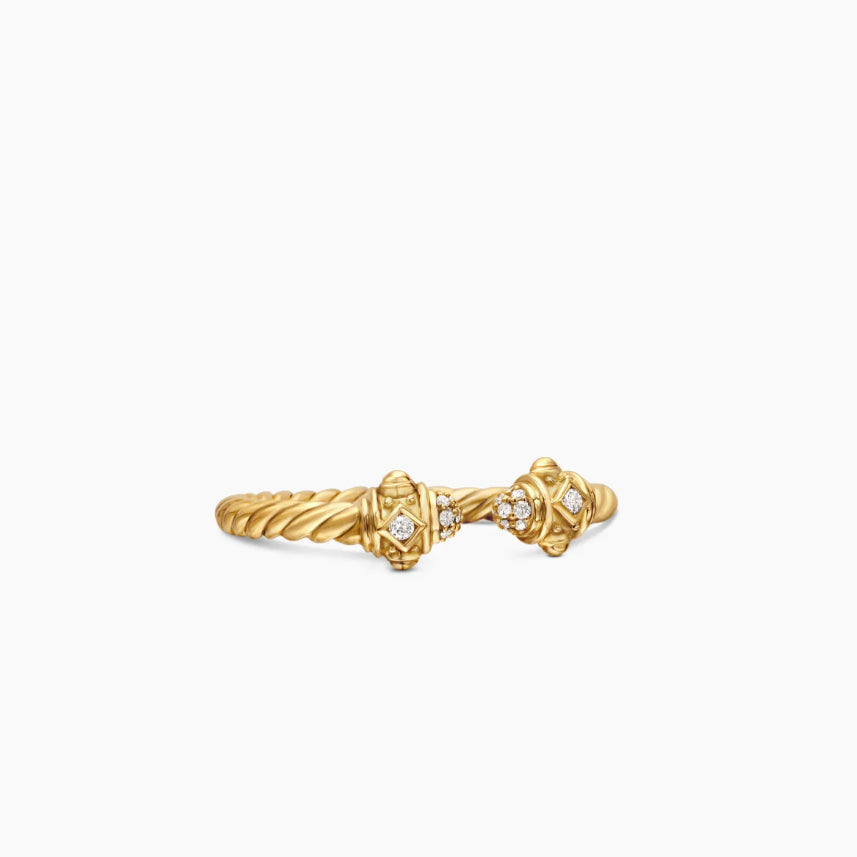 David Yurman Renaissance Cable Ring — Gold Twisted Open-Band Ring