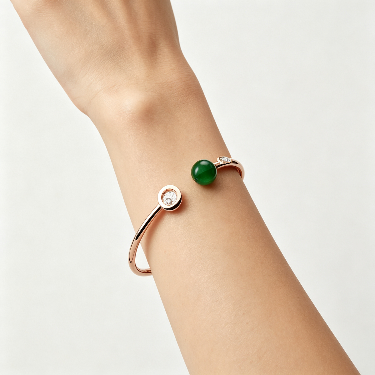 Chopard Happy Diamonds Planet Bracelet – Rose Gold, Green Agate, and Diamonds