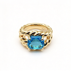 David Yurman Marbella Collection Ring — Gold Statement Ring with Twisted Cable Motif