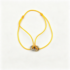 David Yurman Classic Cable Bracelet—gold, with a yellow cord.