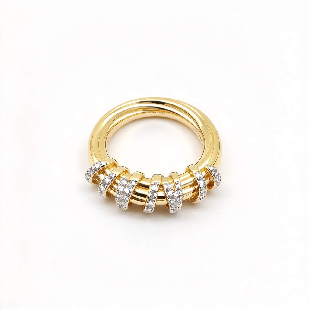 David Yurman Crossover Collection Ring — Yellow Gold Stackable Ring