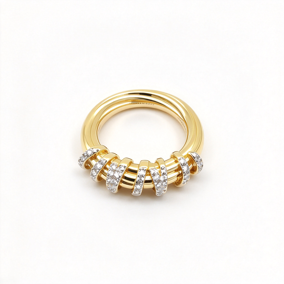 David Yurman Crossover Collection Ring — Yellow Gold Stackable Ring