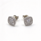 David Yurman Petite Albion Double Halo Stud Earrings – White Gold