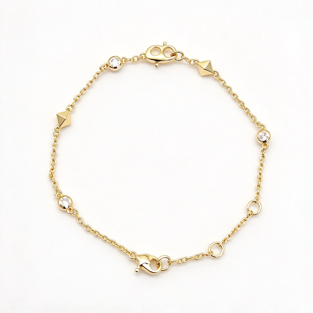 David Yurman Petite Modern Renaissance Collection – Gold Bracelet with Pyramid Accents