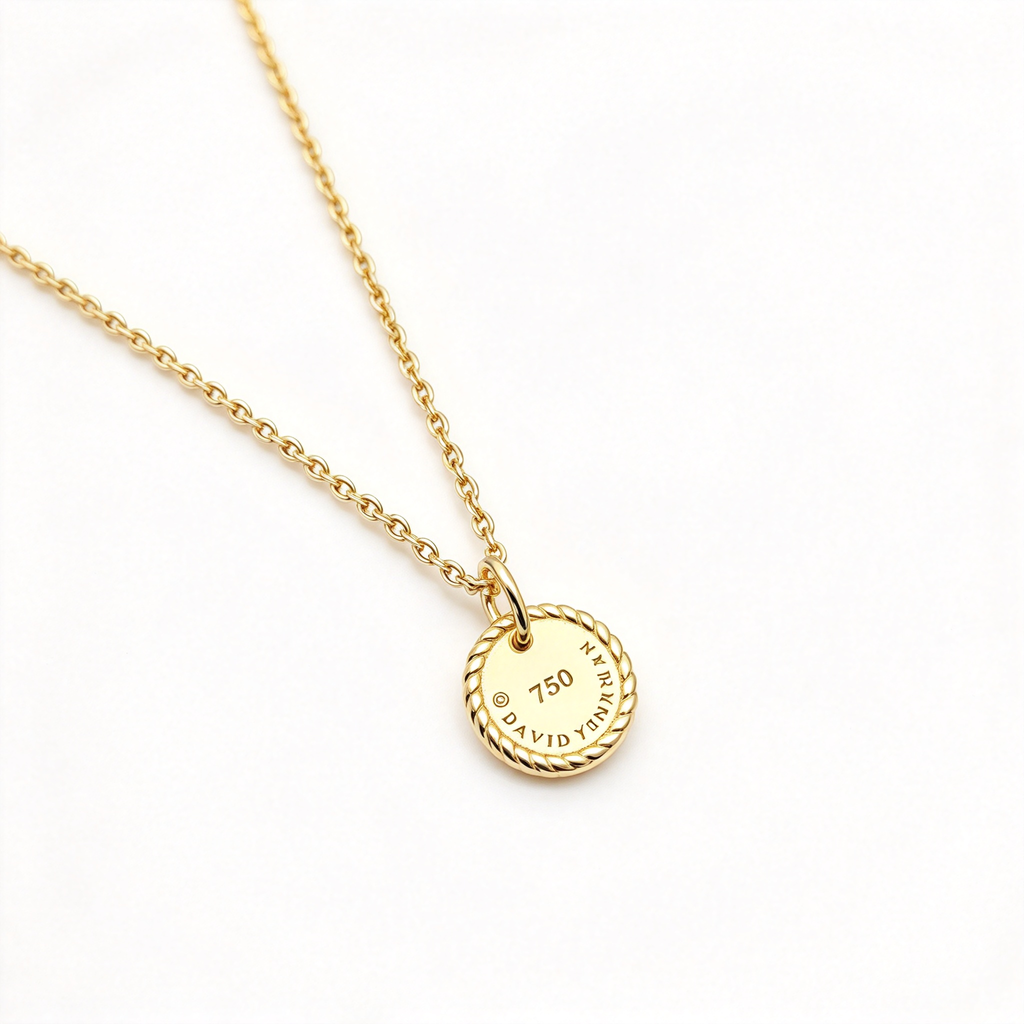 David Yurman Cable Collectibles "Evil Eye" Round Pendant Necklace – Luxury Gold Jewelry for Women