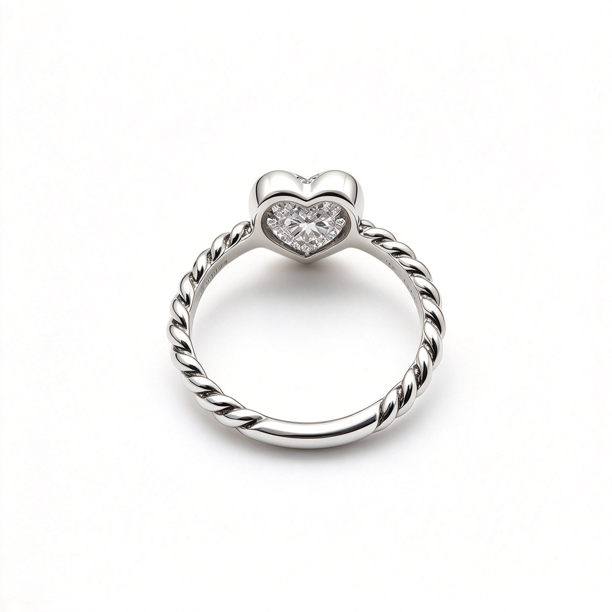 Silver Heart-Shaped Twisted Ring – Adjustable Stackable Ring for Women, Exquisite and Minimalist Promise Gift