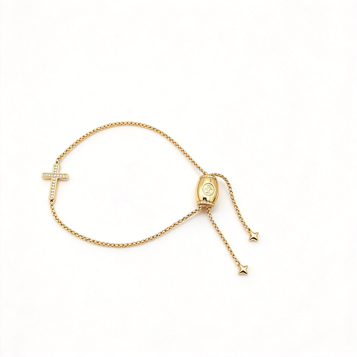 David Yurman Gold Pavé Cross Bracelet