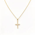 David Yurman Cable Cross Gold Pendant Necklace