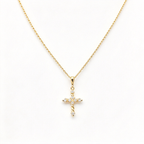 David Yurman Cable Cross Gold Pendant Necklace