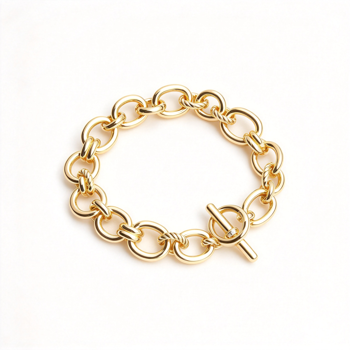 David Yurman Classic Cable Collection Gold Multi-Link Chain Bracelet