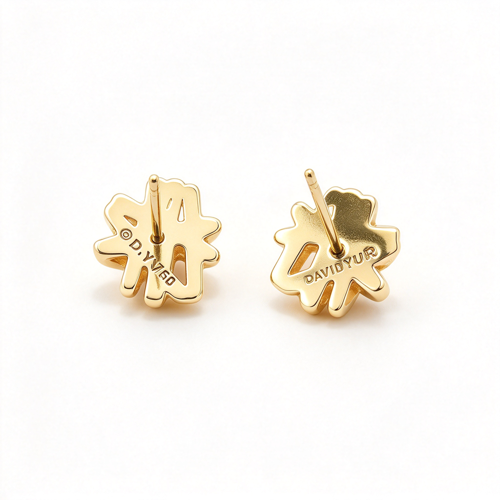 David Yurman Crossover X Gold Stud Earrings — Signature Cable Texture Studs | Luxurious Sculptural Jewelry
