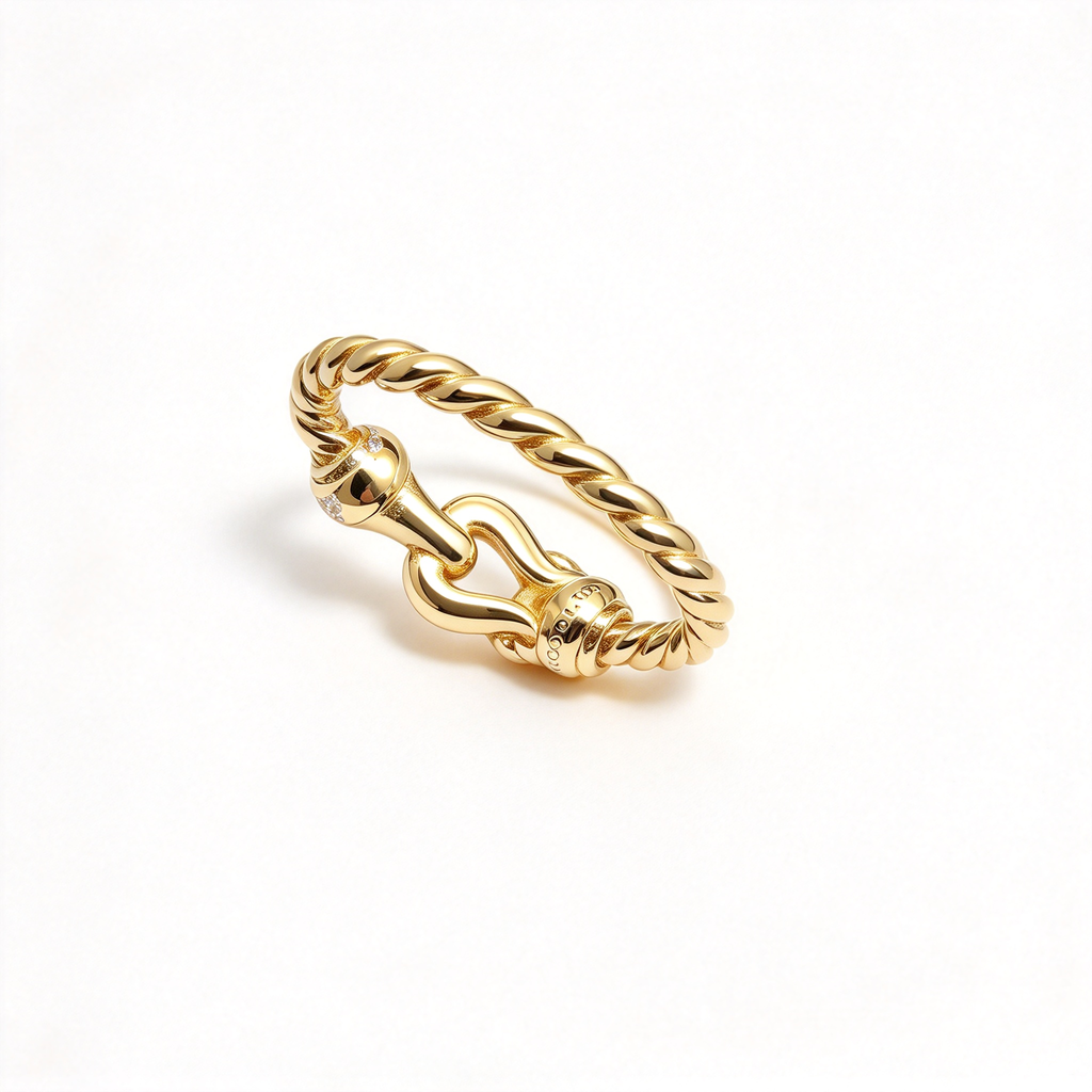 David Yurman Cable Collectibles Clasp Ring — Gold Horseshoe Ring