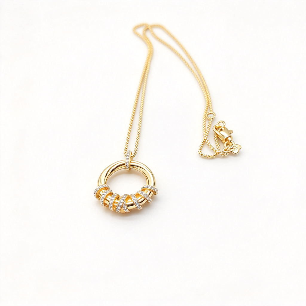 David Yurman DY Elements Collection Round Pendant Necklace — Luxury Gold Jewelry for Women