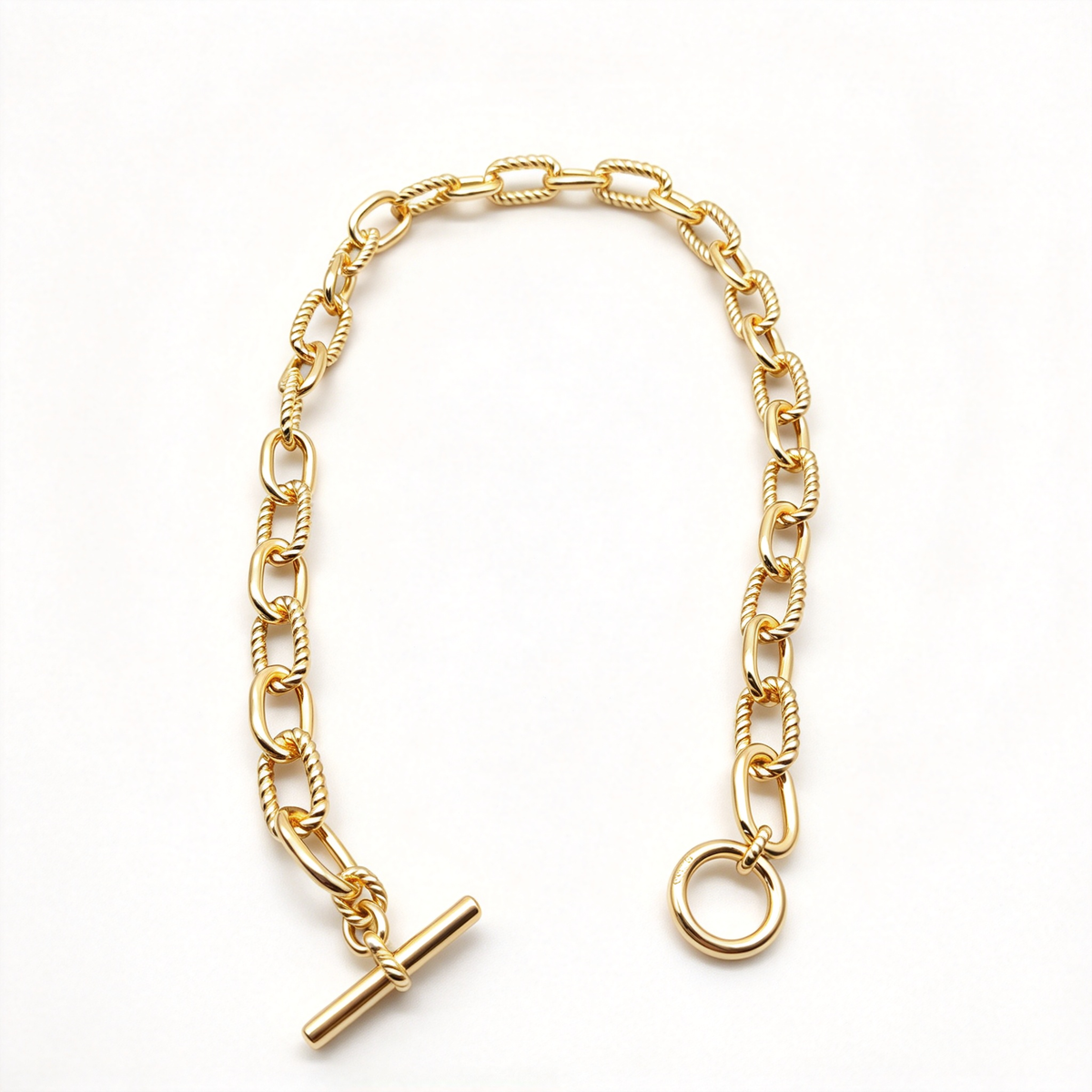 David Yurman Sculpted Cable Link Collection Necklace—an exquisite gold jewelry piece.