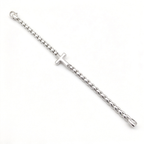 David Yurman Silver Cross Chain Bracelet—5mm Cable-Link Chain with T-Bar Clasp