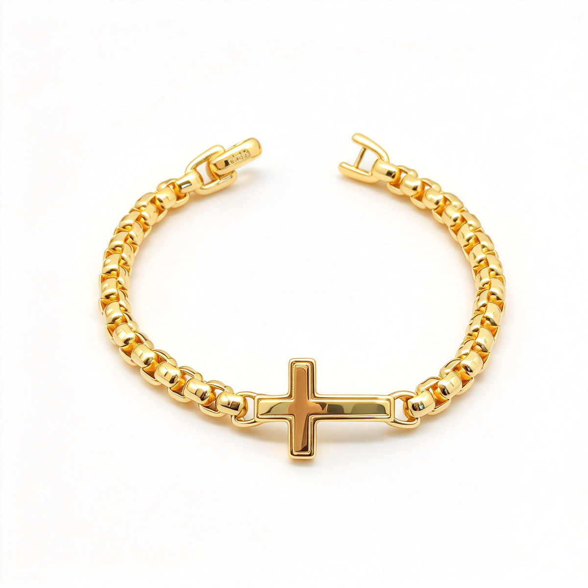 David Yurman DY Madison Collection Gold Cross Bracelet