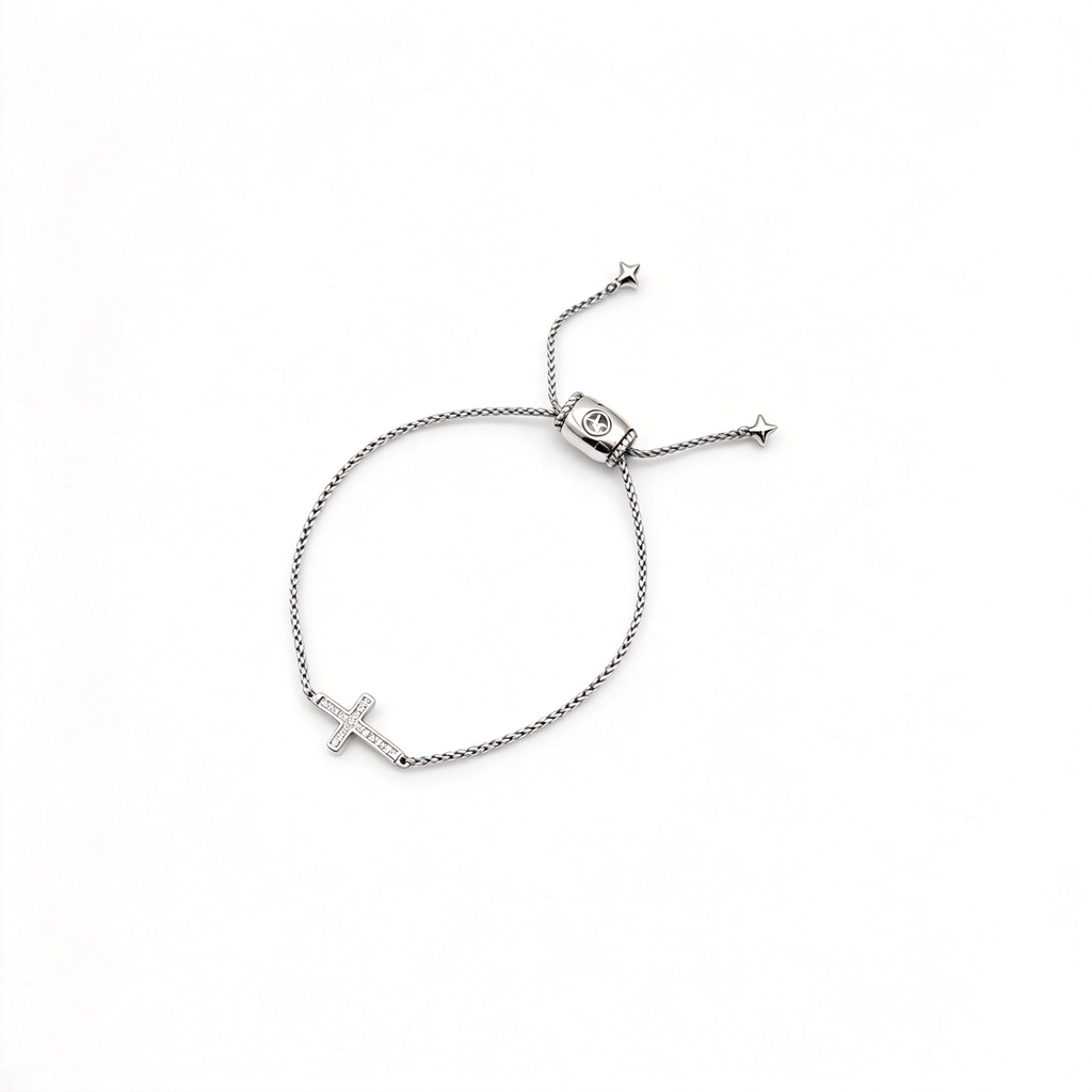 David Yurman Silver Faith Cross Bracelet